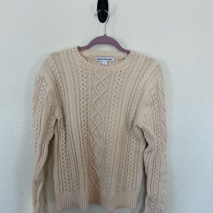 100% Cotton Amazon Essentials Beige Cable Knit Sweater
